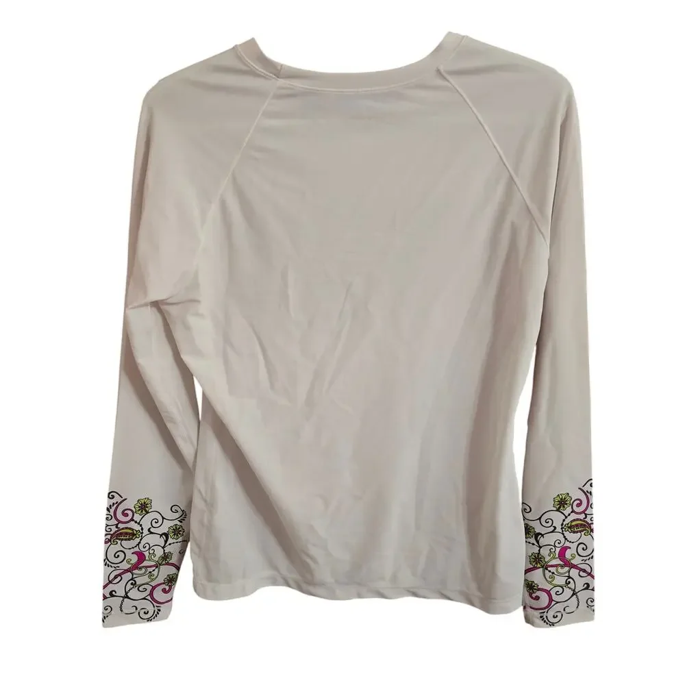 Athleta Mandala Ornate Design Rash Guard Size Medium - Picture 2 of 6